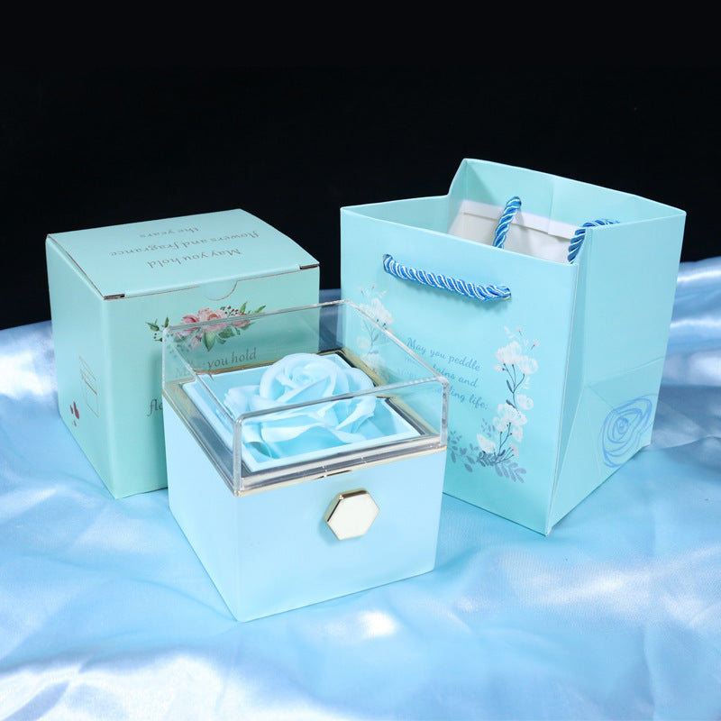 Forever Rose Gift Box | Real Preserved Rose | Hidden Rotating Jewelry Drawer
