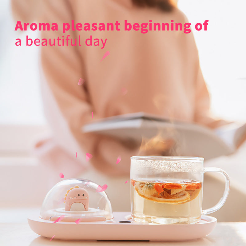 Smart Mug Warmer | PTC Heating & 3-Temp Control | Built-in Aroma Diffuser