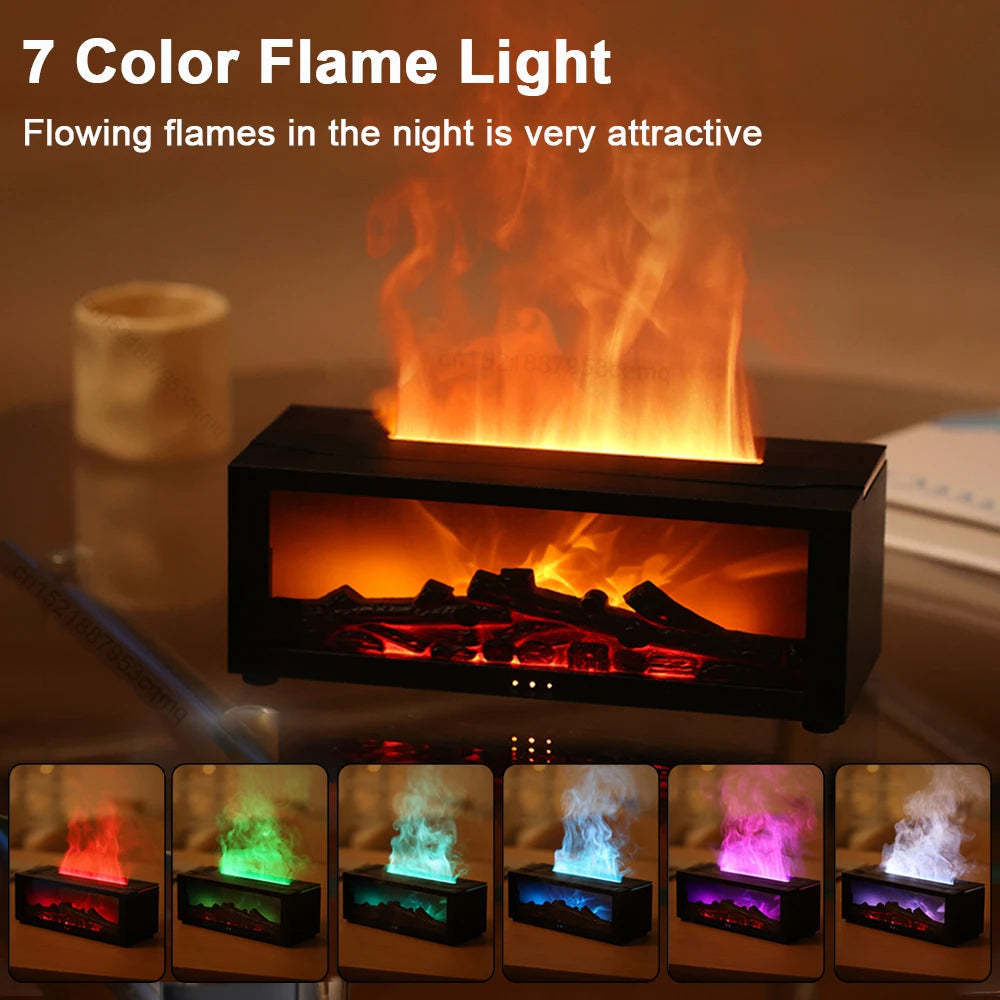 Flame Aroma Diffuser & Humidifier | 7-Color Mood Lighting | Large Tank & Auto Shut-Off