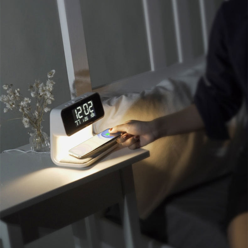 Smart Bedside Hub | 3-in-1 Charger & Alarm Clock | Adjustable LED Lighting