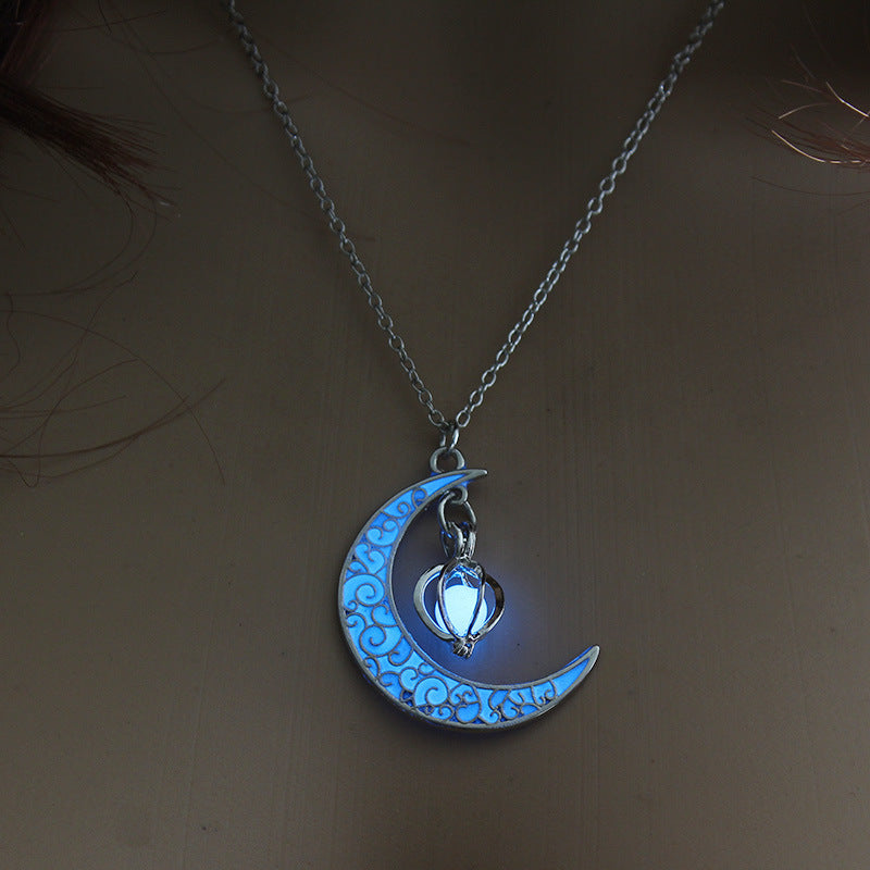 Luminescent Necklace | Glow-in-the-Dark Pendant | Elegant Delicate Chain
