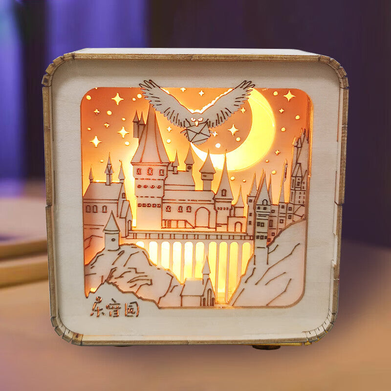 3D Wooden Puzzle Night Light | DIY Layered Shadow Box | Multi-Theme Glowing Decor