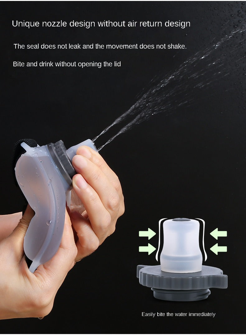Running Wrist Water Bottle | 200ml Hands-Free Design | Food-Grade Silicone Bite Valve