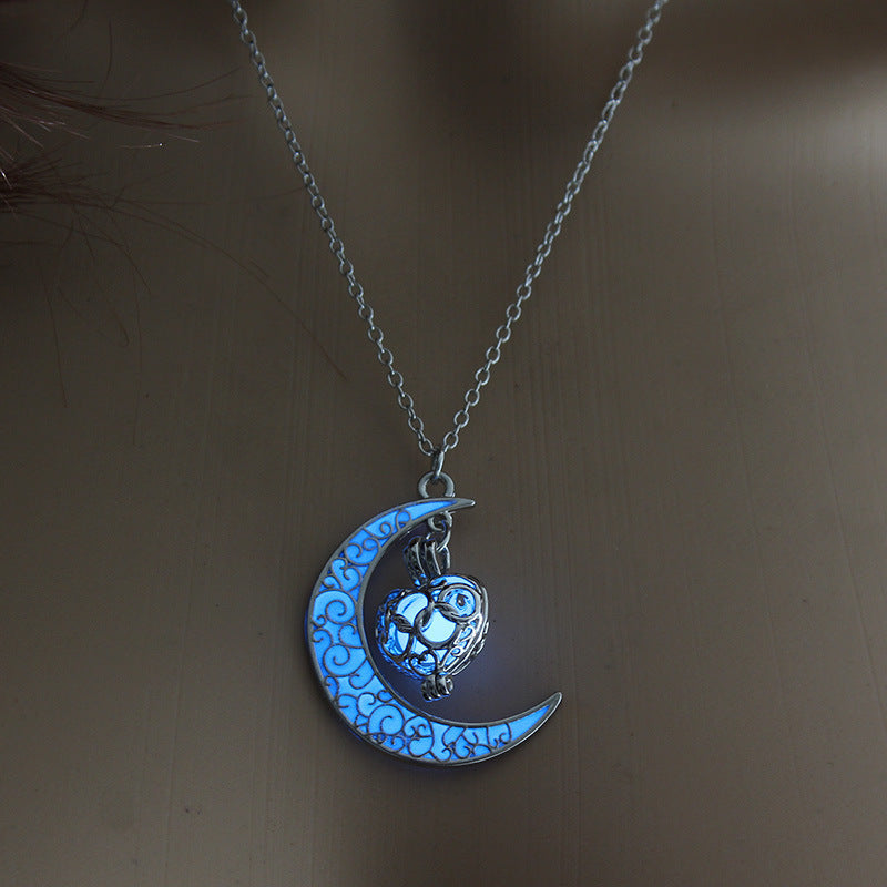 Luminescent Necklace | Glow-in-the-Dark Pendant | Elegant Delicate Chain
