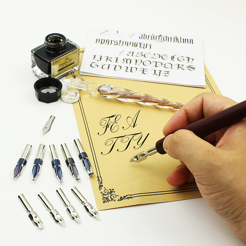 Crystal Dip Pen Collection | Interchangeable Nib System | Premium Ink