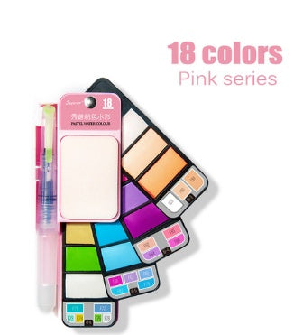 Portable Watercolor Set | Vivid Color | Pocket-Sized with Brush & Palette
