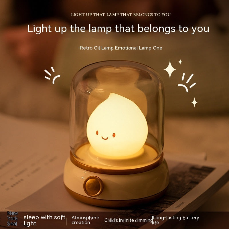 Retro Oil Lamp Table Light | USB Rechargeable & Dimmable | Dual Modes & Timer