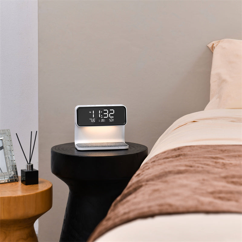 Smart Bedside Hub | 3-in-1 Charger & Alarm Clock | Adjustable LED Lighting