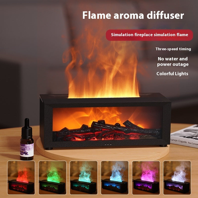 Flame Aroma Diffuser & Humidifier | 7-Color Mood Lighting | Large Tank & Auto Shut-Off