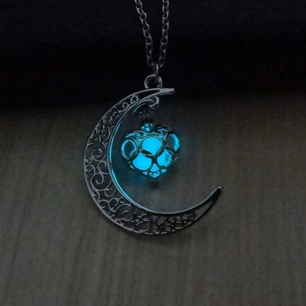 Luminescent Necklace | Glow-in-the-Dark Pendant | Elegant Delicate Chain