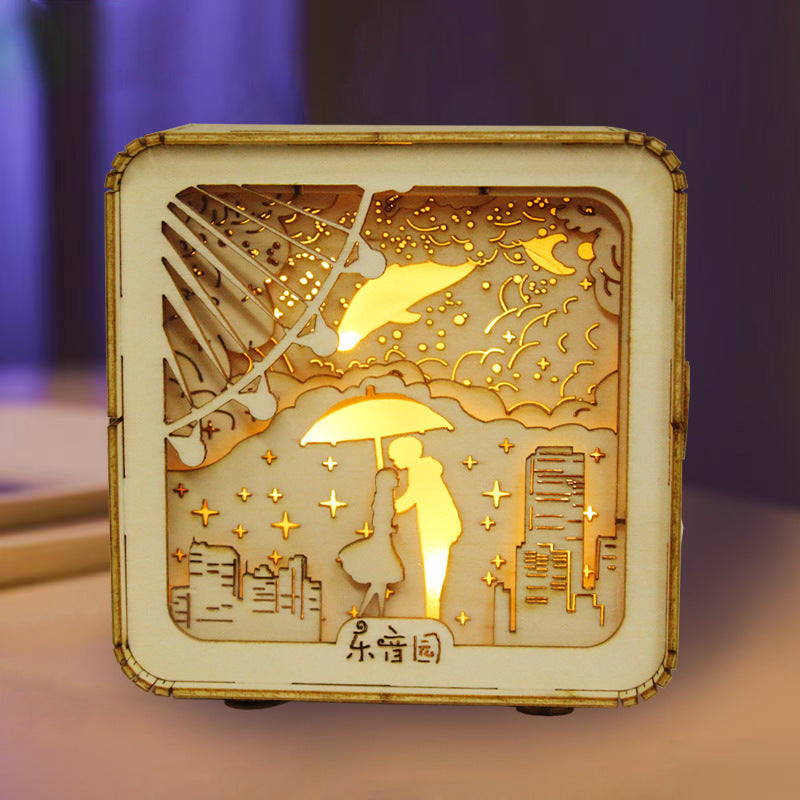 3D Wooden Puzzle Night Light | DIY Layered Shadow Box | Multi-Theme Glowing Decor