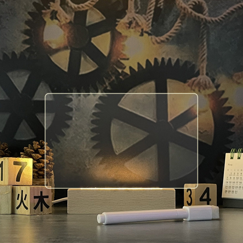 Message Board Lamp | Transparent Acrylic Panel | Write-On & Erasable Surface