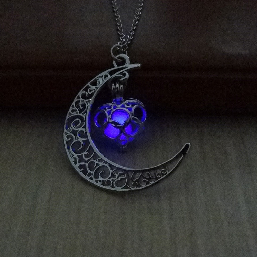 Luminescent Necklace | Glow-in-the-Dark Pendant | Elegant Delicate Chain