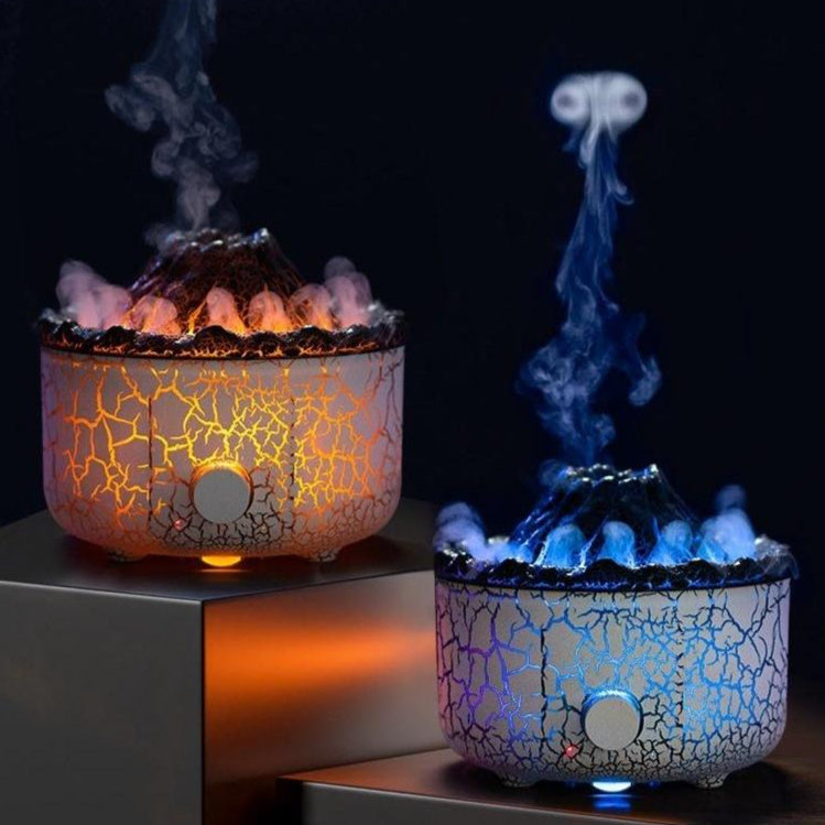 Volcano Humidifier | Erupting Mist & Flame Effect | Essential Oil Diffuser & Night Light