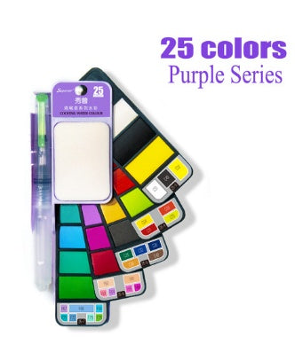 Portable Watercolor Set | Vivid Color | Pocket-Sized with Brush & Palette