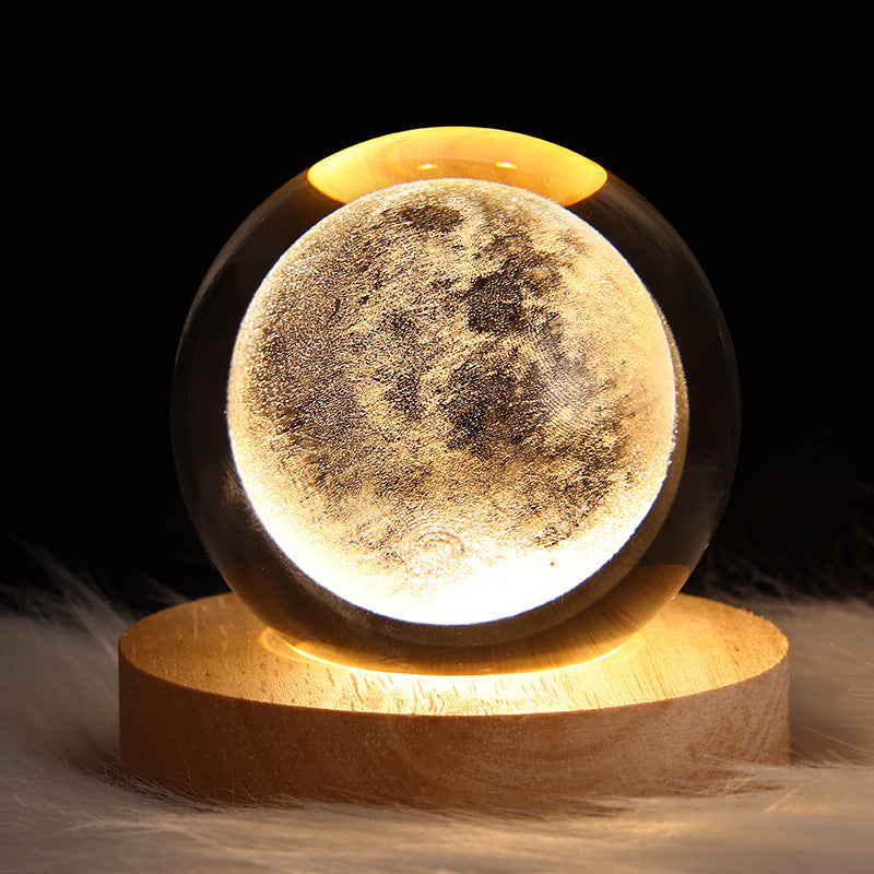 Crystal Night Light | 3D Laser Engraved Design | Multiple Color Options