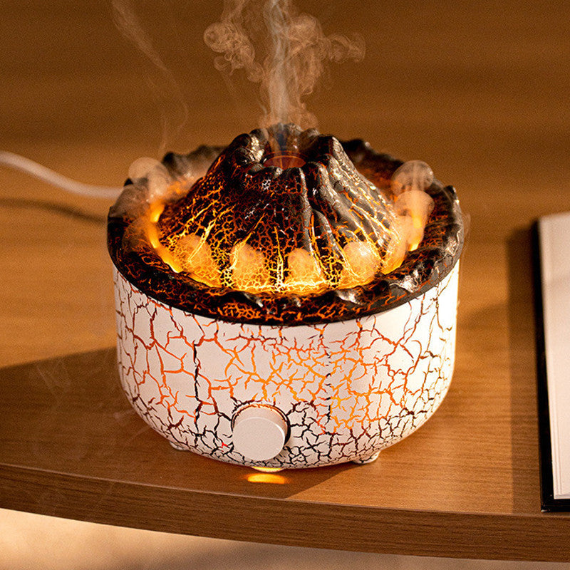 Volcano Humidifier | Erupting Mist & Flame Effect | Essential Oil Diffuser & Night Light