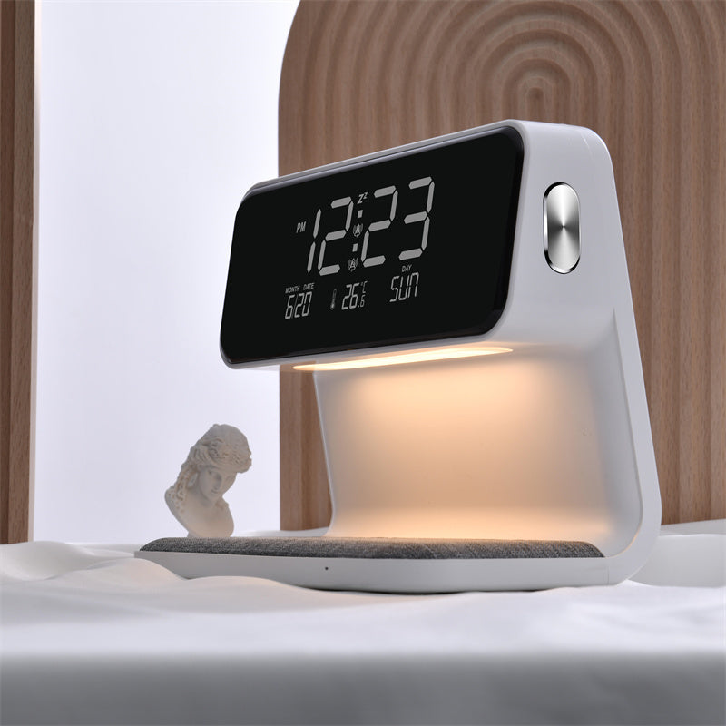 Smart Bedside Hub | 3-in-1 Charger & Alarm Clock | Adjustable LED Lighting