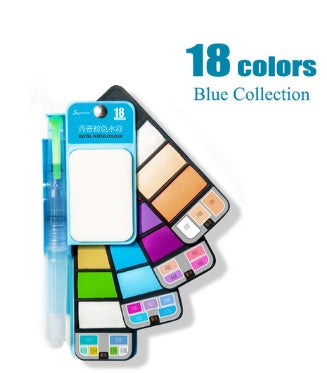 Portable Watercolor Set | Vivid Color | Pocket-Sized with Brush & Palette