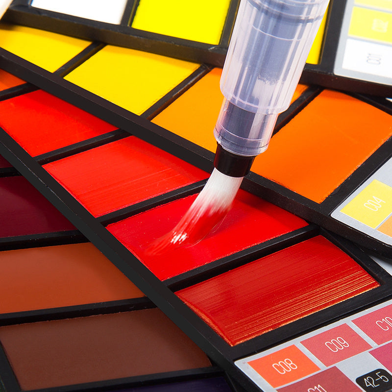 Portable Watercolor Set | Vivid Color | Pocket-Sized with Brush & Palette