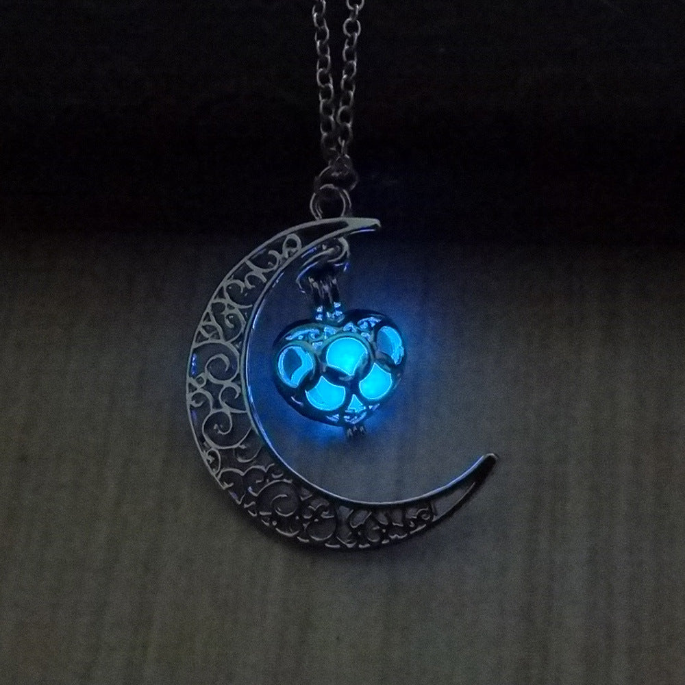 Luminescent Necklace | Glow-in-the-Dark Pendant | Elegant Delicate Chain