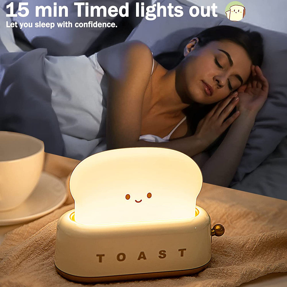 Toast Night Light | Soft Silicone Smiling Face | USB Rechargeable & Adjustable
