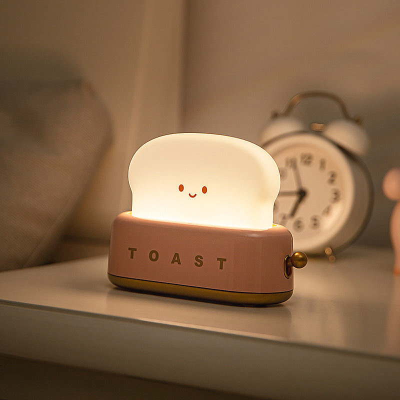 Toast Night Light | Soft Silicone Smiling Face | USB Rechargeable & Adjustable