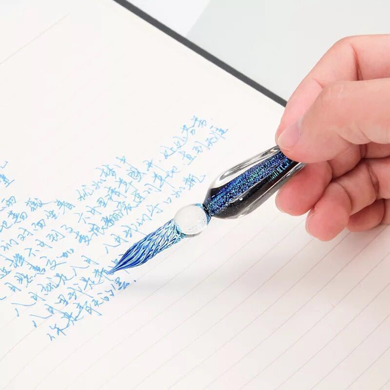 Crystal Glass Dip Pen Kit | Starry Sky Set | Smooth Threaded Nib & Premium Ink