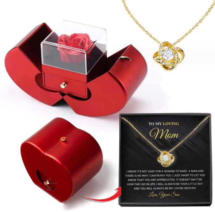 Eternal Rose Gift Box | Handmade Preserved Rose | Jewelry Drawer & Fruit-Shaped Design