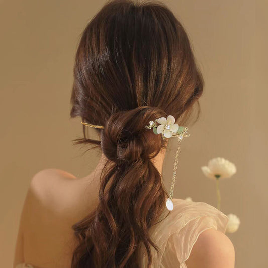 Chinese Hair Pin Set | Rhinestone & Tassel Design | Secure-Grip for All-Day Wear