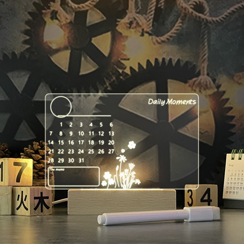 Message Board Lamp | Transparent Acrylic Panel | Write-On & Erasable Surface