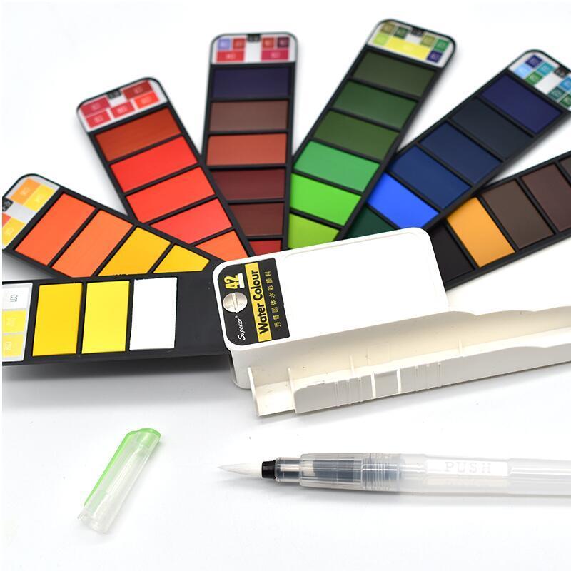 Portable Watercolor Set | Vivid Color | Pocket-Sized with Brush & Palette
