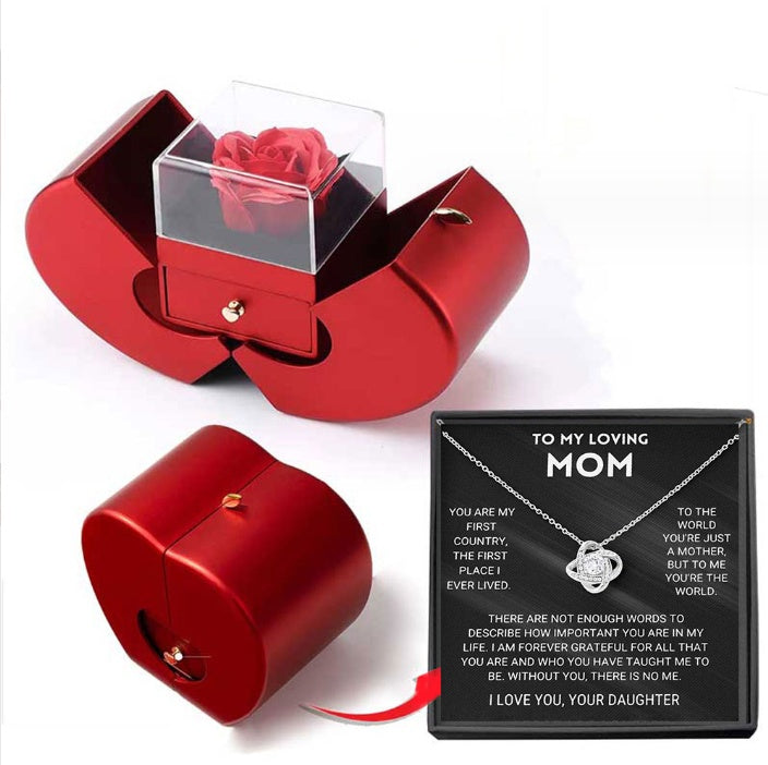 Eternal Rose Gift Box | Handmade Preserved Rose | Jewelry Drawer & Fruit-Shaped Design