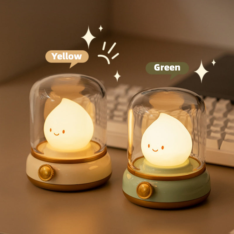 Retro Oil Lamp Table Light | USB Rechargeable & Dimmable | Dual Modes & Timer