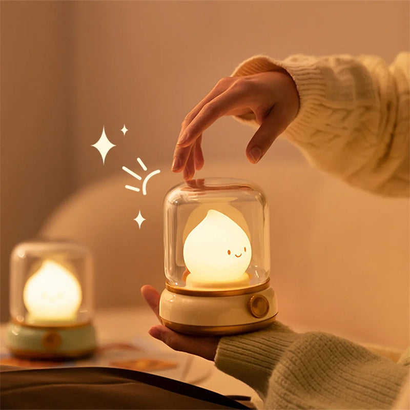 Retro Oil Lamp Table Light | USB Rechargeable & Dimmable | Dual Modes & Timer