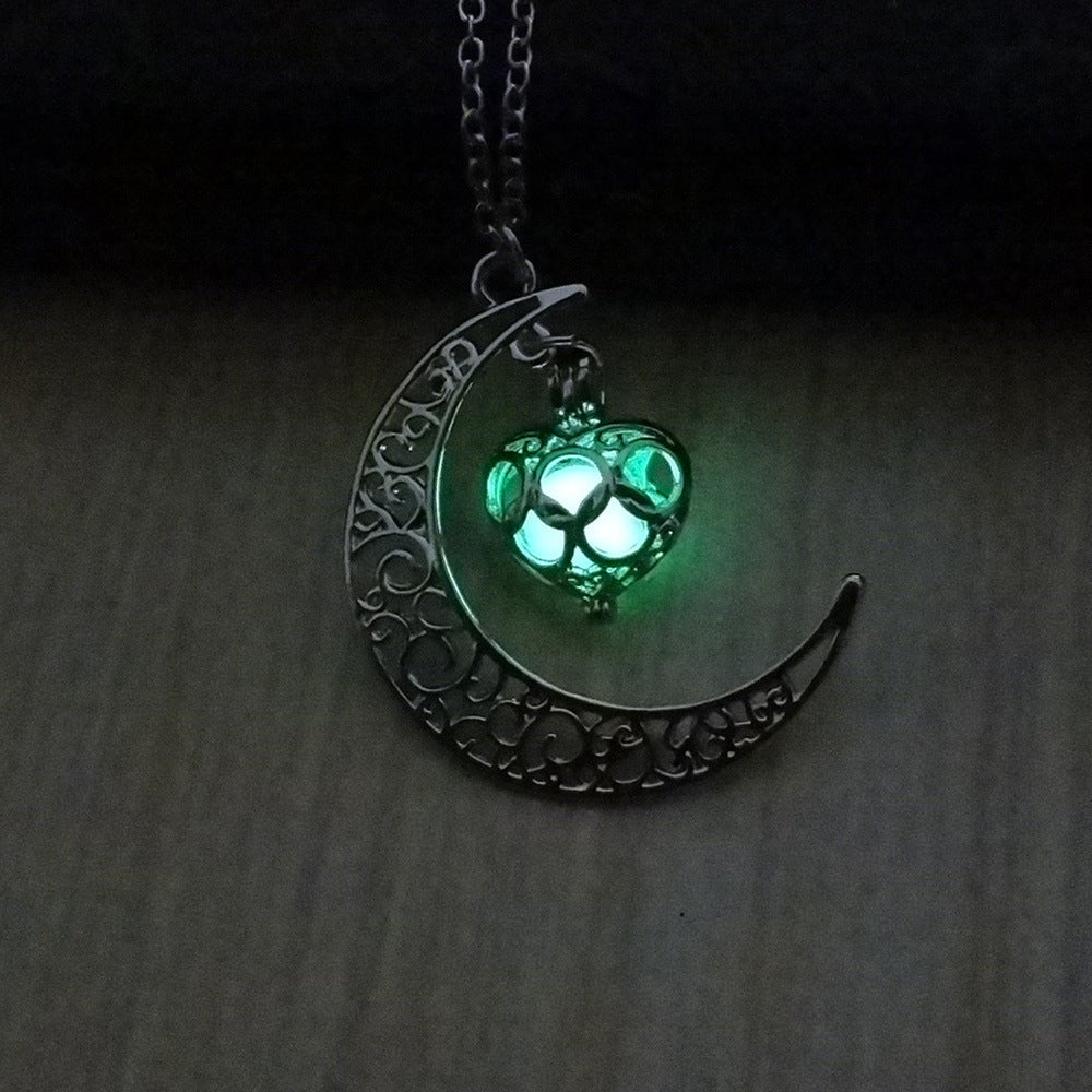 Luminescent Necklace | Glow-in-the-Dark Pendant | Elegant Delicate Chain