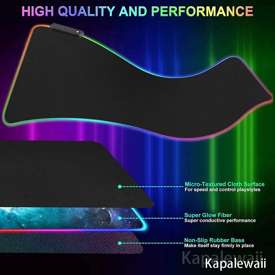 LED Gaming Mouse Pad | Multi-Color Lighting Effects | Spill-Resistant Surface