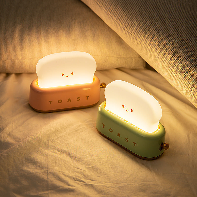 Toast Night Light | Soft Silicone Smiling Face | USB Rechargeable & Adjustable