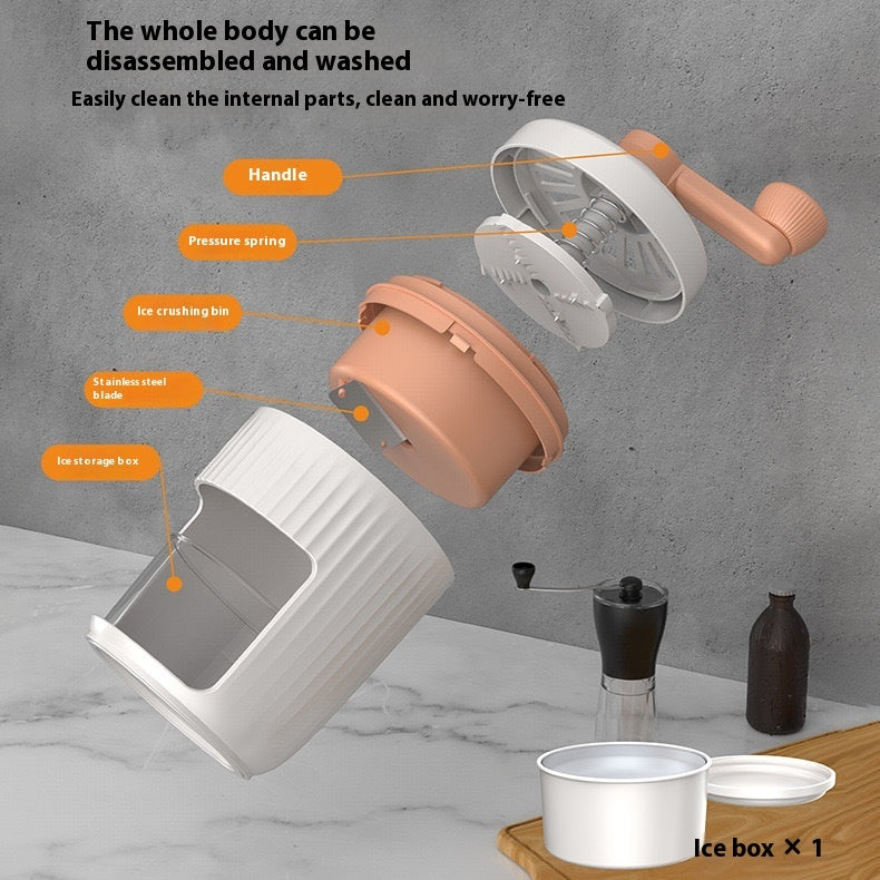 Manual Ice Shaver | Compact Portable Design | Detachable Easy-Clean Parts