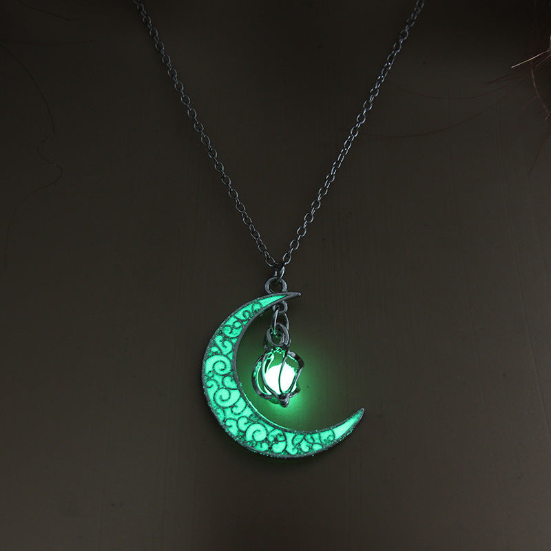 Luminescent Necklace | Glow-in-the-Dark Pendant | Elegant Delicate Chain