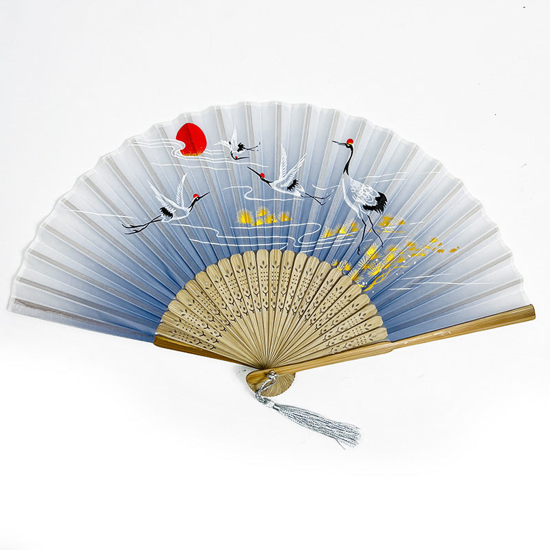 Vintage Hand Fan | Chinese-Japanese Folding Style | Smooth Operation for Performance