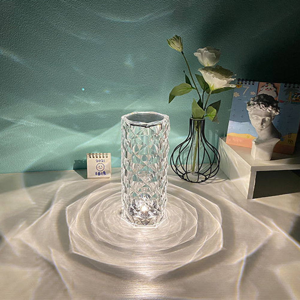 Crystal Table Lamp | 16 Color Touch Control | Remote & AC Power Operation