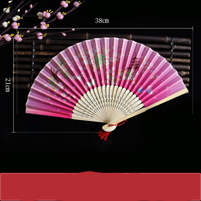 Vintage Hand Fan | Chinese-Japanese Folding Style | Smooth Operation for Performance