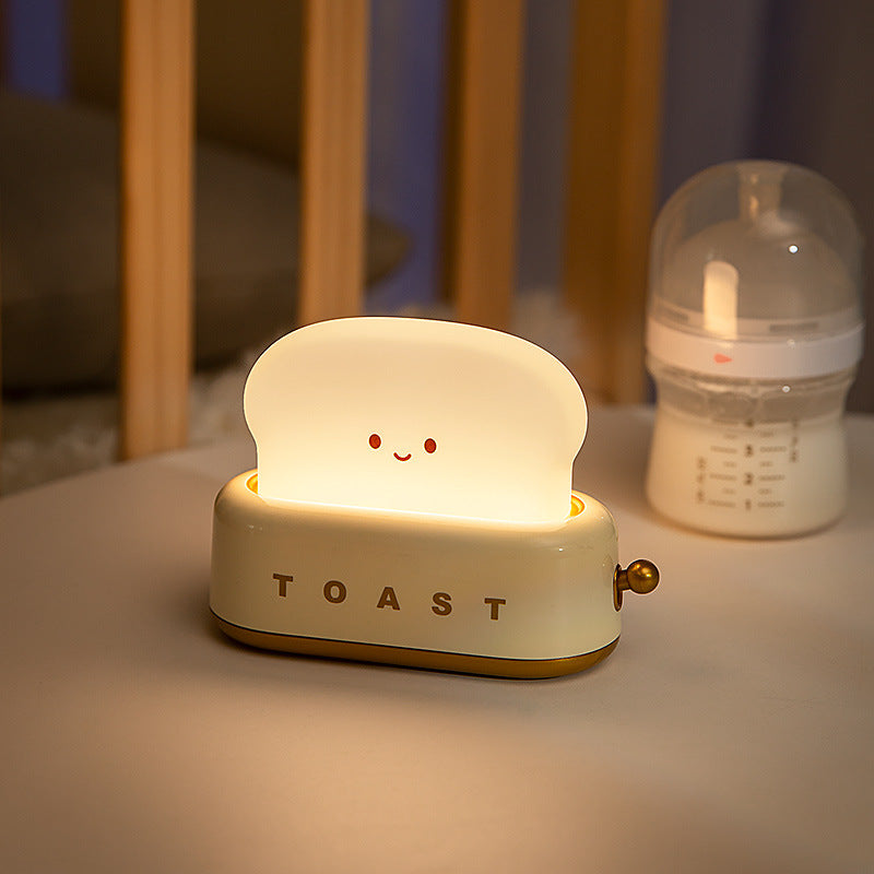 Toast Night Light | Soft Silicone Smiling Face | USB Rechargeable & Adjustable