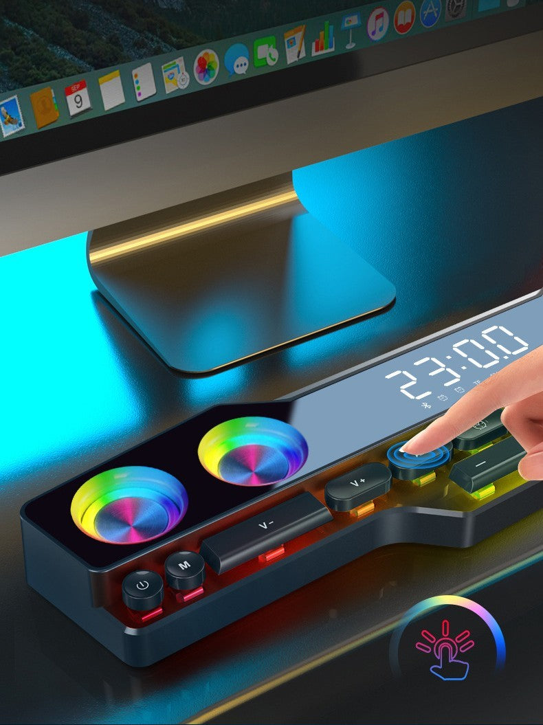 5-in-1 RGB Gaming Soundbar | HIFI Audio & Digital Alarm Clock | Bluetooth 5.0 & Dynamic Lighting