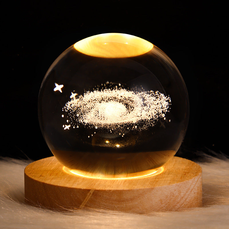 Crystal Night Light | 3D Laser Engraved Design | Multiple Color Options