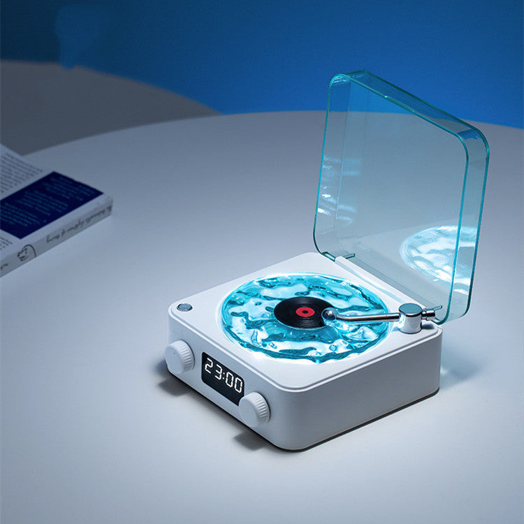 Retro Bluetooth Speaker | 4 Nature Sounds & White Noise | Rotating Water Ripple Light | Vinyl Record Player