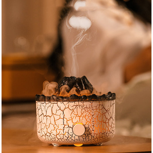 Volcano Humidifier | Erupting Mist & Flame Effect | Essential Oil Diffuser & Night Light