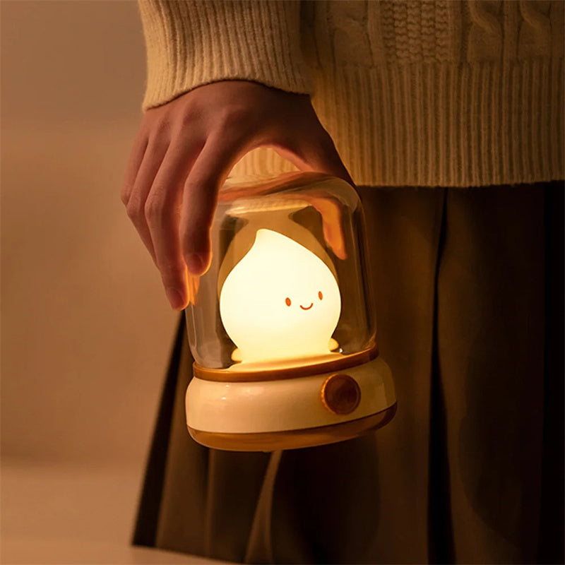 Retro Oil Lamp Table Light | USB Rechargeable & Dimmable | Dual Modes & Timer