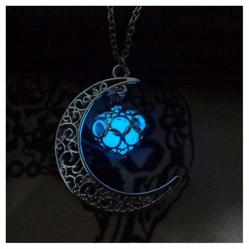 Luminescent Necklace | Glow-in-the-Dark Pendant | Elegant Delicate Chain
